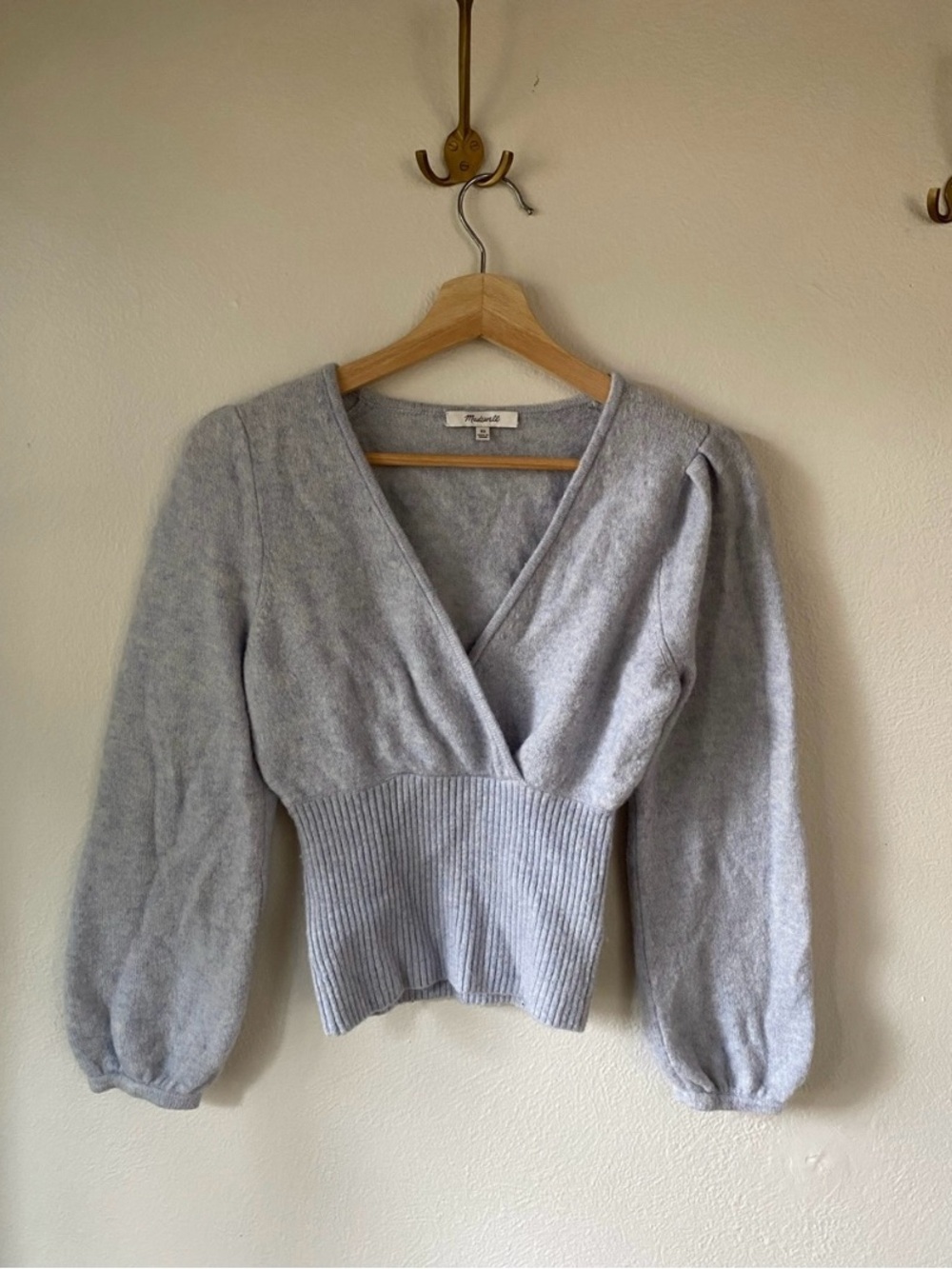 Madewell Light blue/ grey V-Neck Sweater